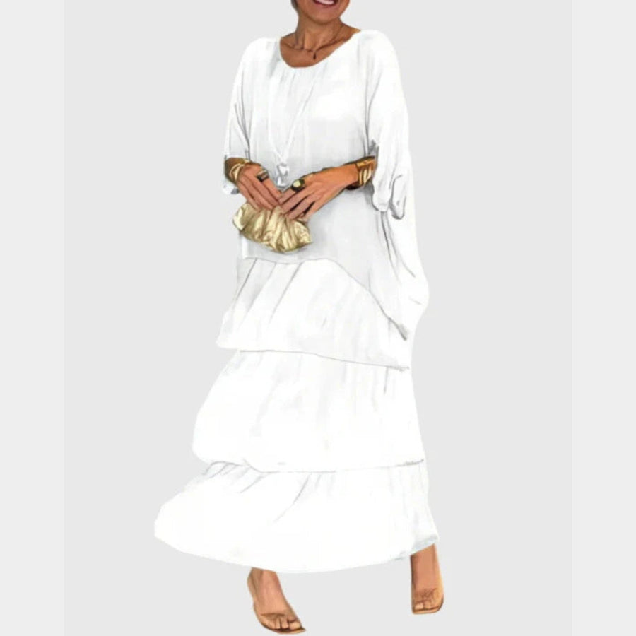 Maja | Damen Boho Geschichtetes Maxi Shorts Kleid