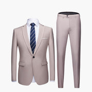 Herren Zweiteiler Anzug mit Blazer und flacher Front Hose