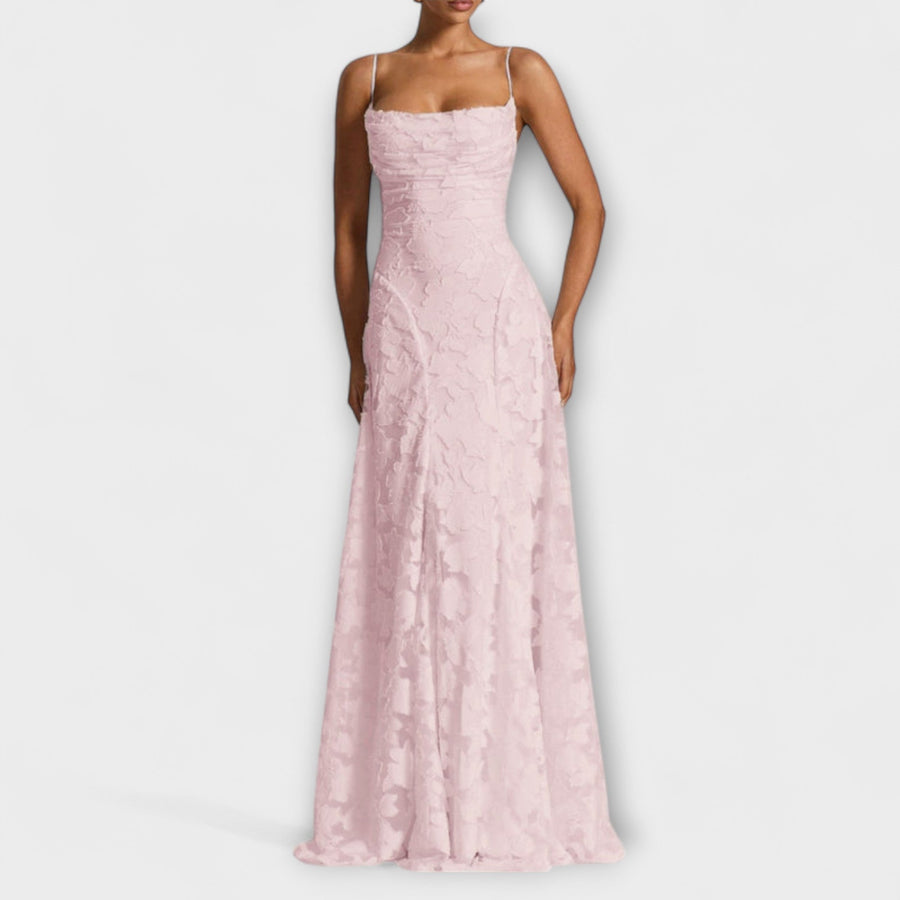 Emberly - Elegantes Jacquard-Maxikleid für besondere Anlässe