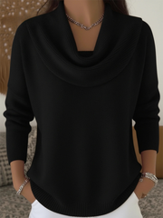 Eva™ | Zarte und elegante einfarbige Bluse mit Rüschen am Kragen