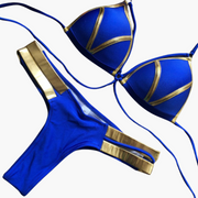 Triangel-Bikini-Set - Damen Bademode mit goldenen Details