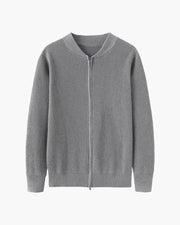 Bennett | Stehkragen Herren Rippstrick Reißverschluss Strickjacke