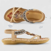 Viola | Damen Riemchen Flache Offene Zehen Sandalen