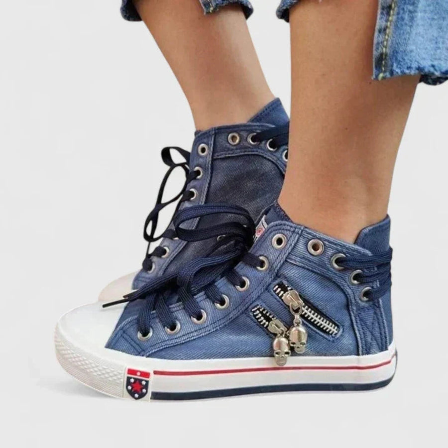 Michaela | Damen Denim Hochgeschnittene Sneakers