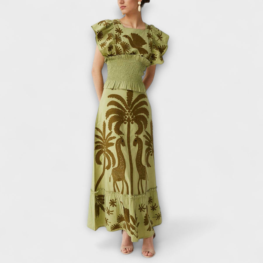 Amy - Elegantes Palmenkleid