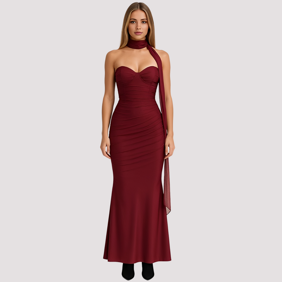 Antonia - Elegantes Slim-Fit-Choker-Kleid