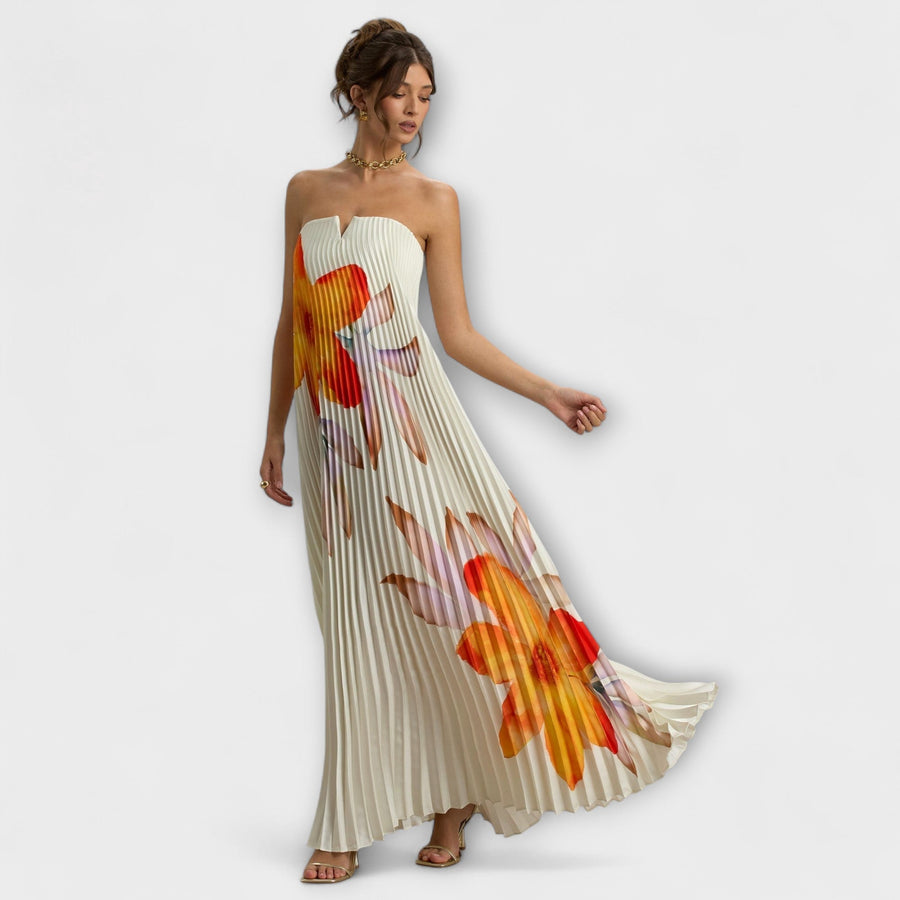 Michelle - Sweetheart Maxikleid mit Orangenblüten