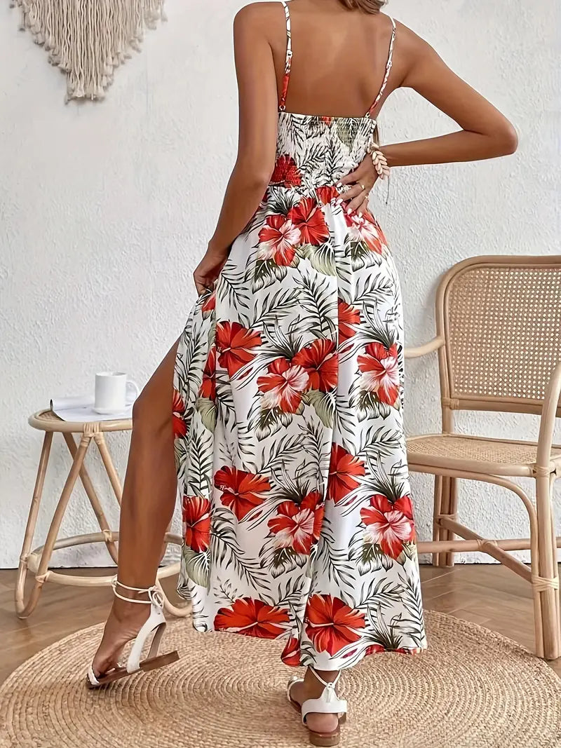 Isabelle | Sommerliches Maxikleid mit Blumenprint & Spitzendetail