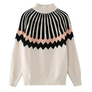 Zeila - Pullover mit geometrischem Muster und Rippbündchen