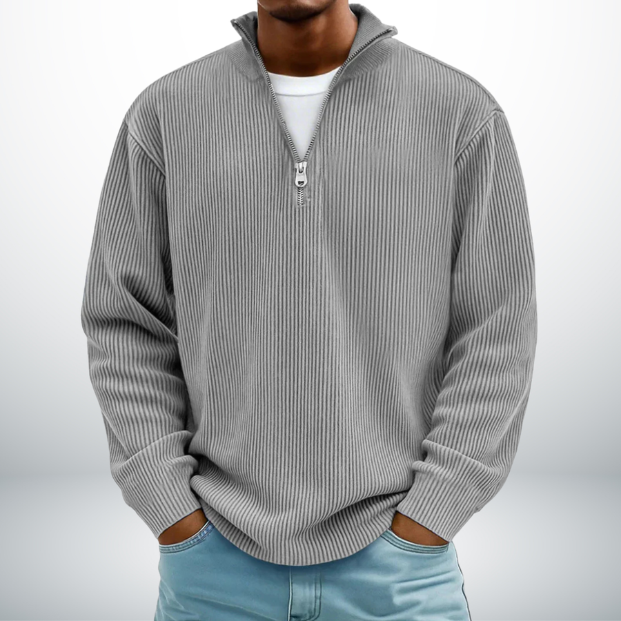 Snovia™ – Hochwertiger Herrenpullover mit Halbreißverschluss