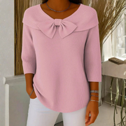 Dorothea | Damen Schleifendetail Dreiviertelärmel Top