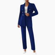 Zweiteiliger Anzug mit Damen - Blazer und geraden Hosen