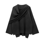 Bettina | Damen Eleganter Drapierter Cape-Mantel