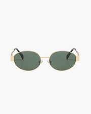 Hazel | Gold Rahmen Smaragd Ovale Gläser Sonnenbrille