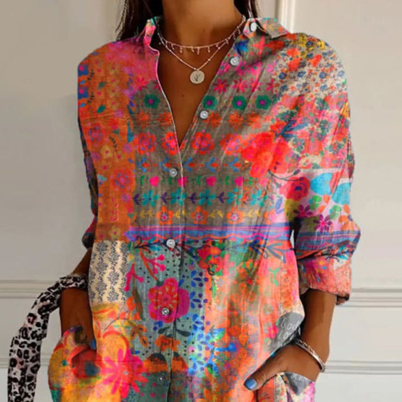 Britta | Elegante Blumenmuster Bluse