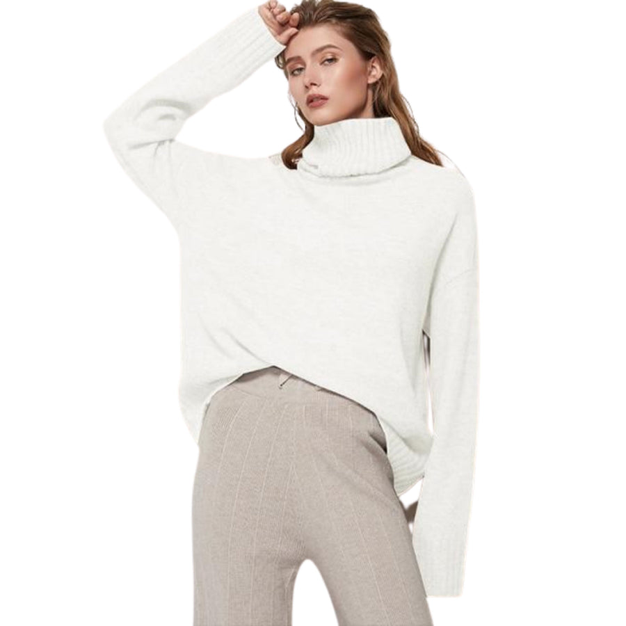 Brenda - Weicher Kaschmir-Rollkragenpullover mit Rippbündchen