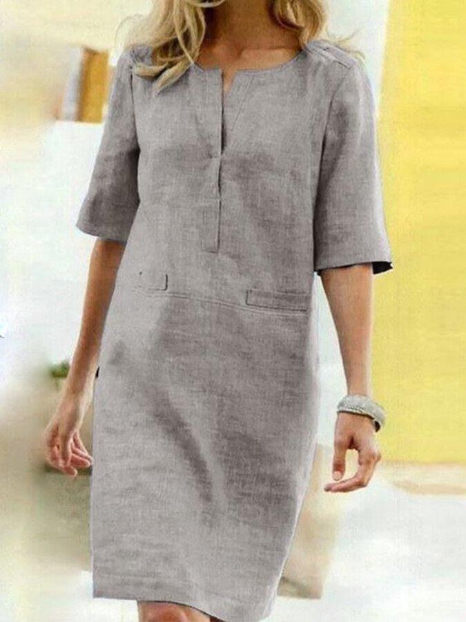 Rieke – Sommerliches Shiftkleid mit V-Ausschnitt
