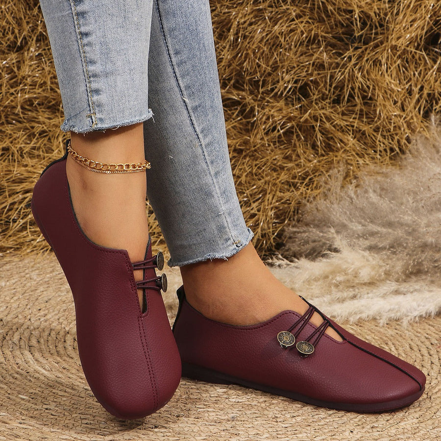 Weiche Wildleder Damen flache Schuhe mit handgefertigten Design - Teresa