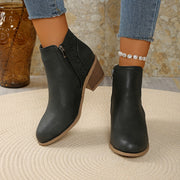 Greta | Damen Stiefeletten zum Hineinschlüpfen mit seitlichem Reißverschluss