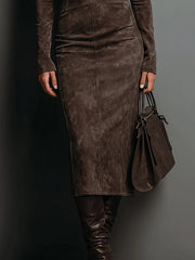 Ava™ - Wildleder Midi-Kleid