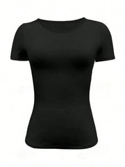 Heidi-Mode | Rundhalsausschnitt Kurzarm T-Shirt