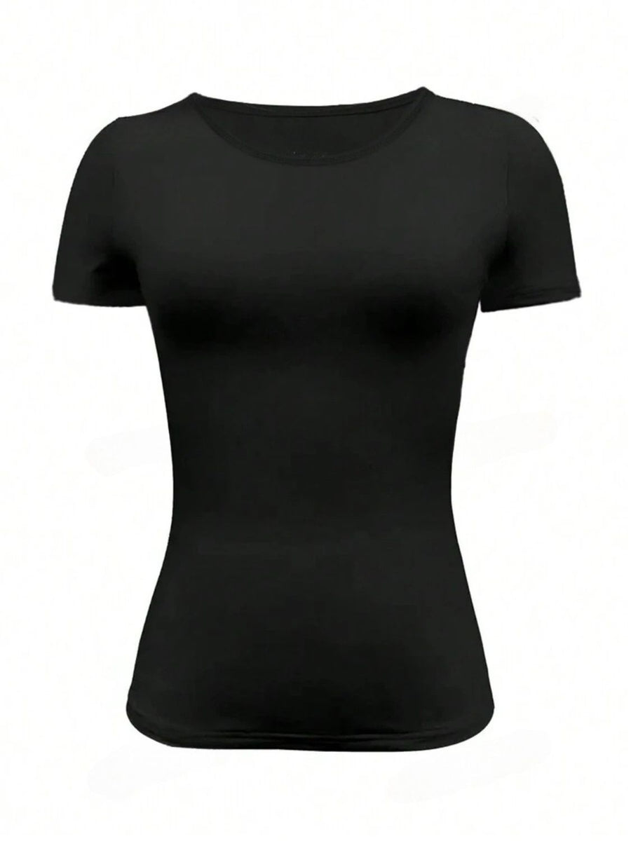 Heidi-Mode | Rundhalsausschnitt Kurzarm T-Shirt