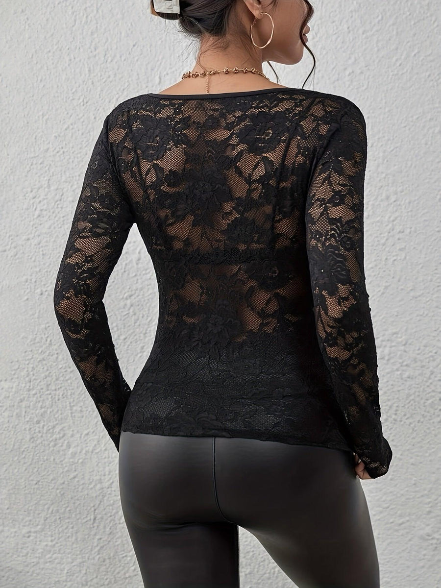 Elegante Damen Spitzenbluse | Luxuriöses Spitzenoberteil