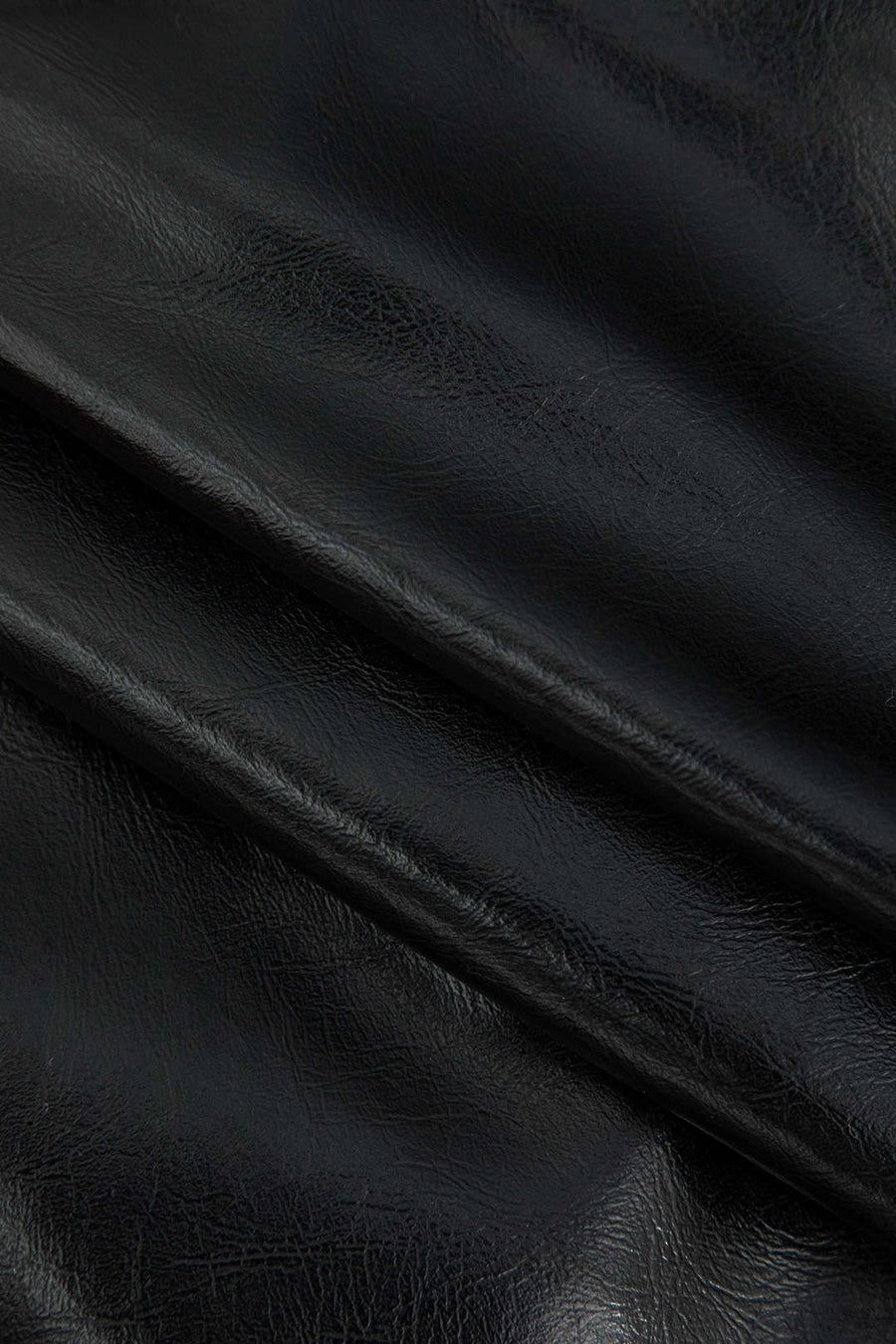 Danica | Eleganter Midirock mit asymmetrischem Kunstleder und Leinen-Design