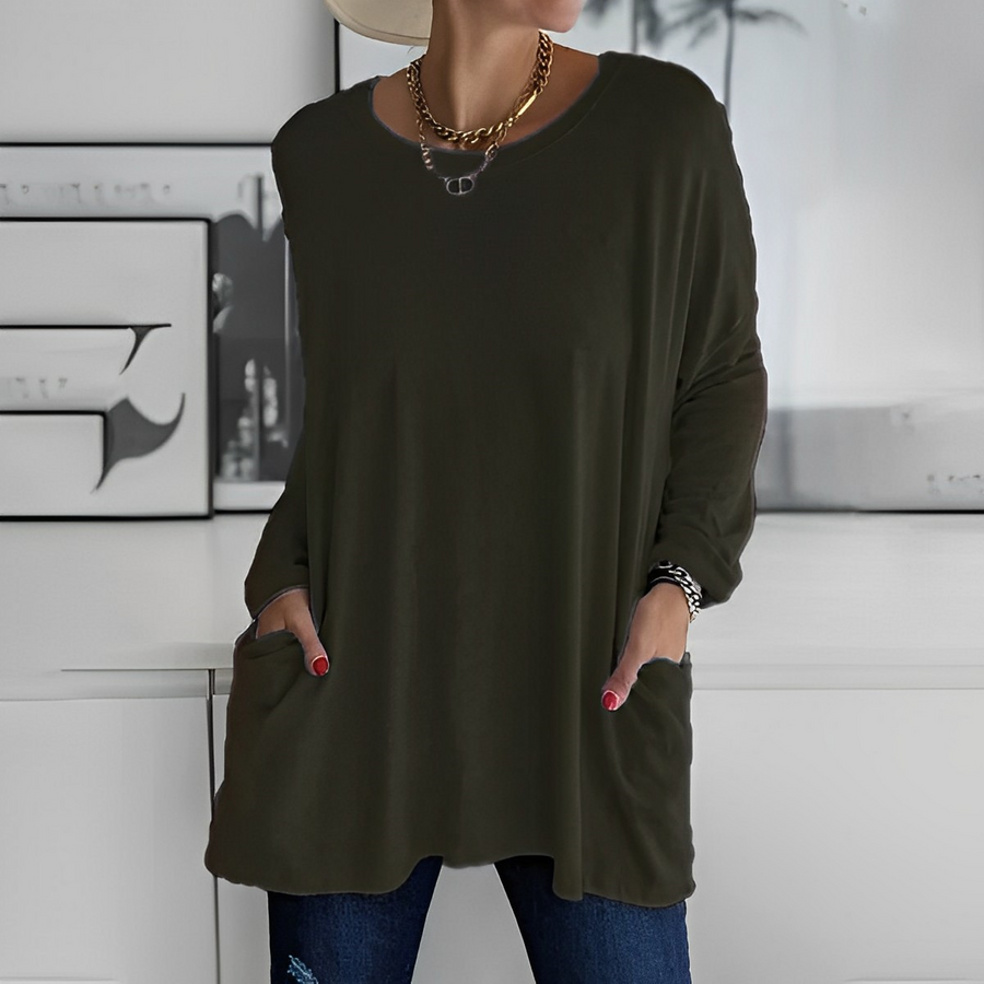 Kerstin | Stylischer Langer Pullover mit Taschen