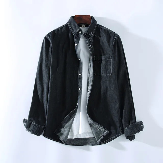 Jonathan | Herren Denim Hemd – Knopfschluss & Langarm