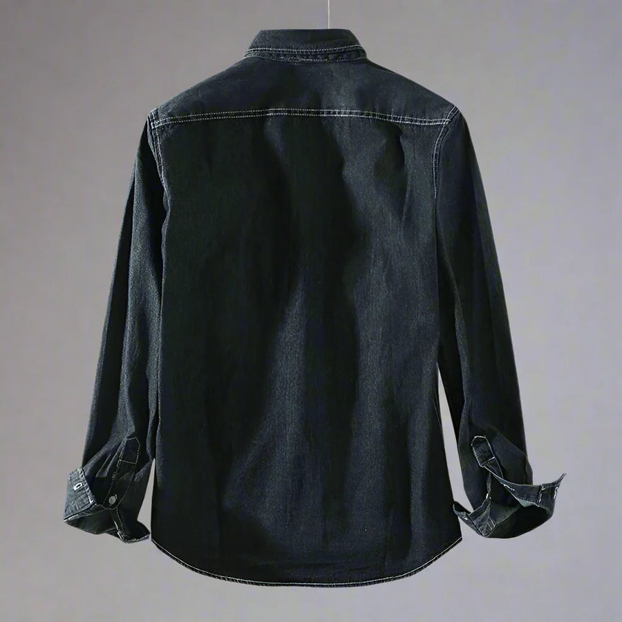 Jonathan | Herren Denim Hemd – Knopfschluss & Langarm