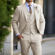 3-teiliges Herren-Set – Business-Blazer, Strickjacke, Hose, Smart Casual, formeller Stil
