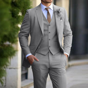 3-teiliges Herren-Set – Business-Blazer, Strickjacke, Hose, Smart Casual, formeller Stil