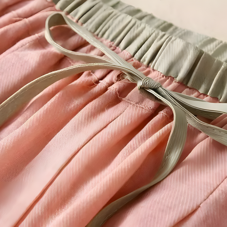 Yndira Leinenhose in Naturton | Rosa