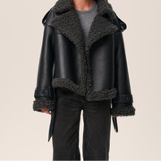 Geraldine™ - Gürtel-Shearling-Mantel