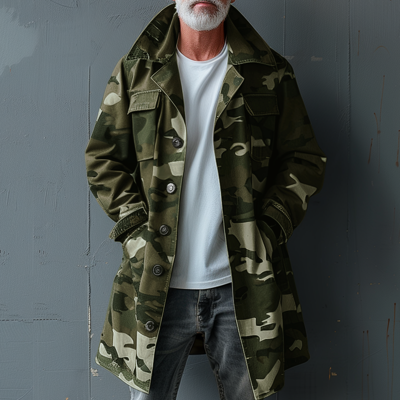 Langer Herrenmantel Mit Taschen | Winter