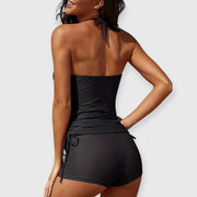 Via | Schwarzes Halterneck Tankini Set