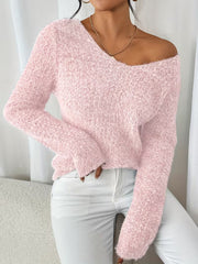 Aderah - Lockere Passform V-Ausschnitt Pullover