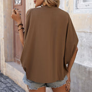 Heidi Mode | Drop Fledermaus Ärmel solide Farbe Shirt Frauen