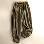 Yndira Leinenhose in Naturton | Oliv