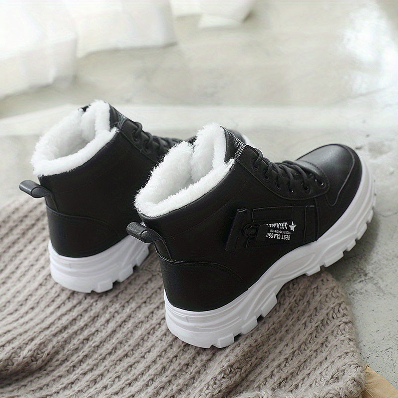Winterschuhe Damen Stiefel | High-Top mit Lace-Up und Profilsohle
