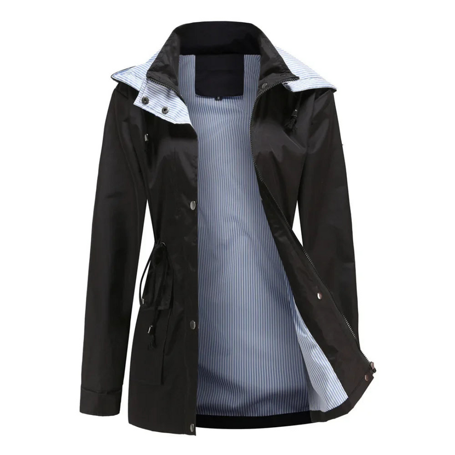 Trenchcoat Damen | Übergangsjacke Mit Abnehmbarer Kapuze