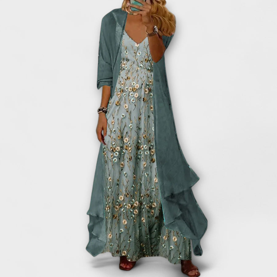 Mara - 2-teiliges Maxikleid und Jacken-Set