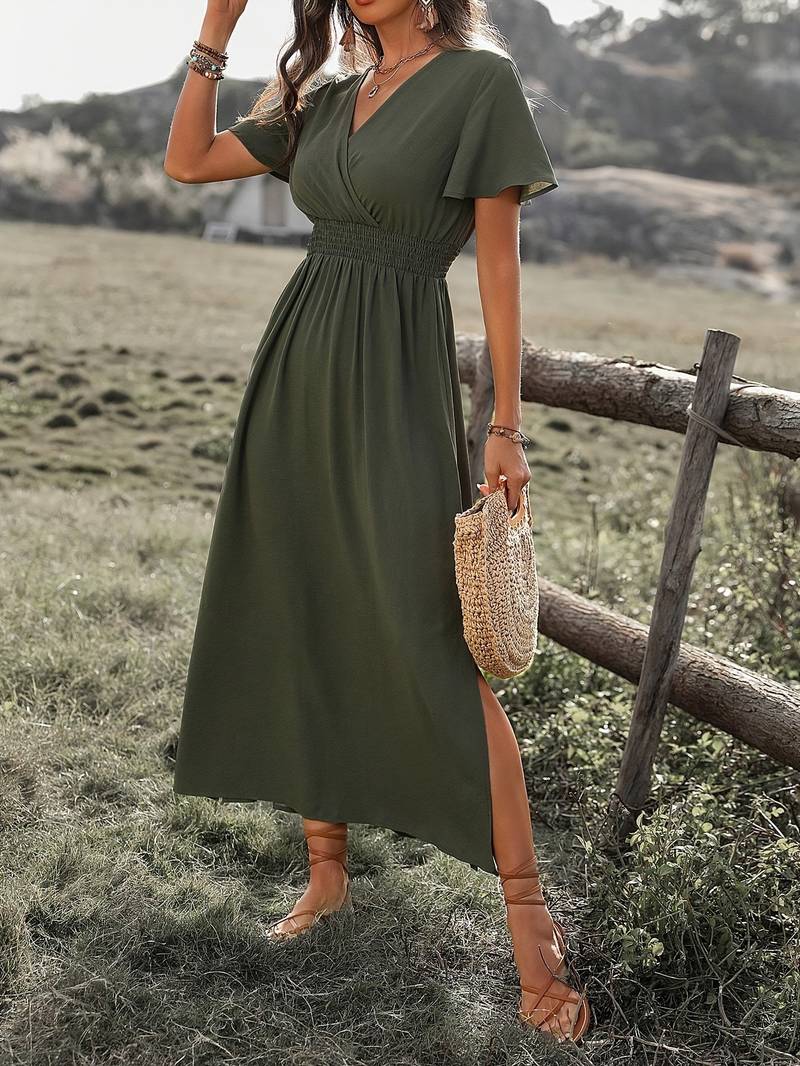 Bettina | Elegantes V-Ausschnitt Langes Boho-Kleid