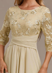 Elin™ - Champagnerkleid mit zarten Stickereien
