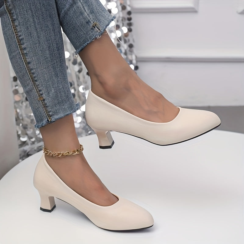 Heidi-Mode | Stilvolle Damen Pumps mit Spitzem Zeh und Blockabsatz
