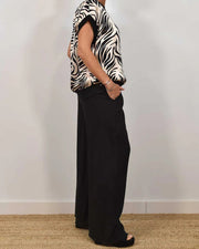 Emma - Schicke lässige Bluse mit Zebra-Print für Damen | Elegante Bluse mit lockerer Passform und Animal-Print