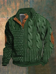 Gwydion – Flickwerk Pullover Mit Zopfmuster