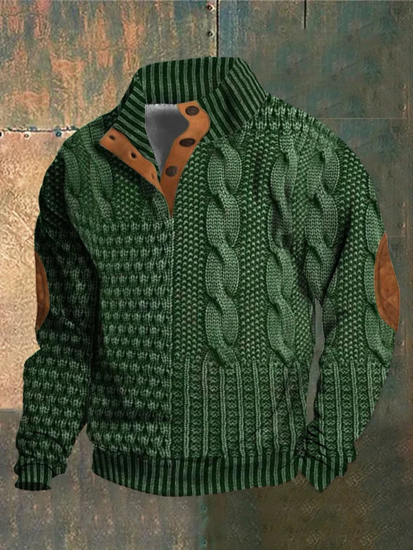 Gwydion – Flickwerk Pullover Mit Zopfmuster