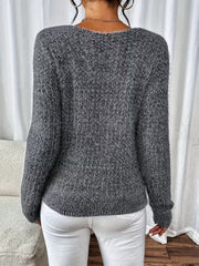 Aderah - Lockere Passform V-Ausschnitt Pullover